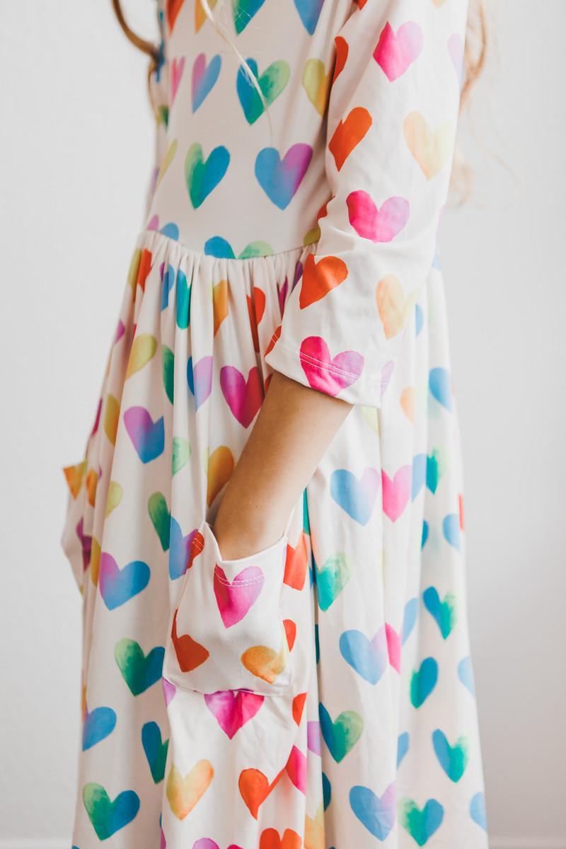 Lotta Love Pocket Twirl Dress, 3/4 Sleeve | Mila & Rose