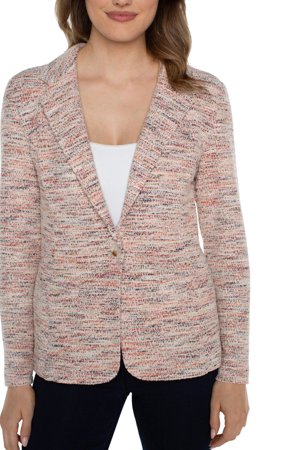 Fitted Knit Blazer, Lava Flow Boucle | LIVERPOOL