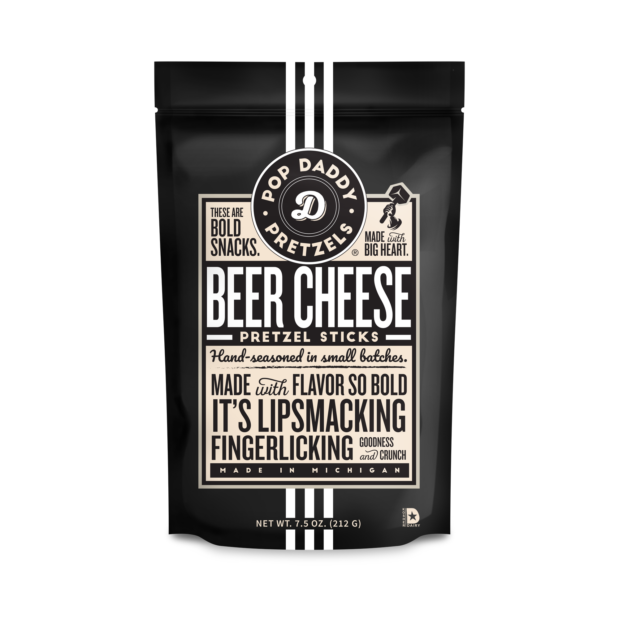 Beer Cheese Seasoned Pretzels 7.5oz | Pop Daddy