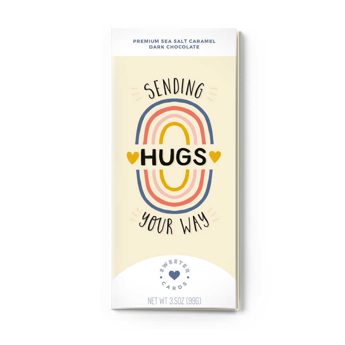 Sending Hugs, Sea Slat Caramel Dark Chocolate | Sweeter Cards Chocolate Bar
