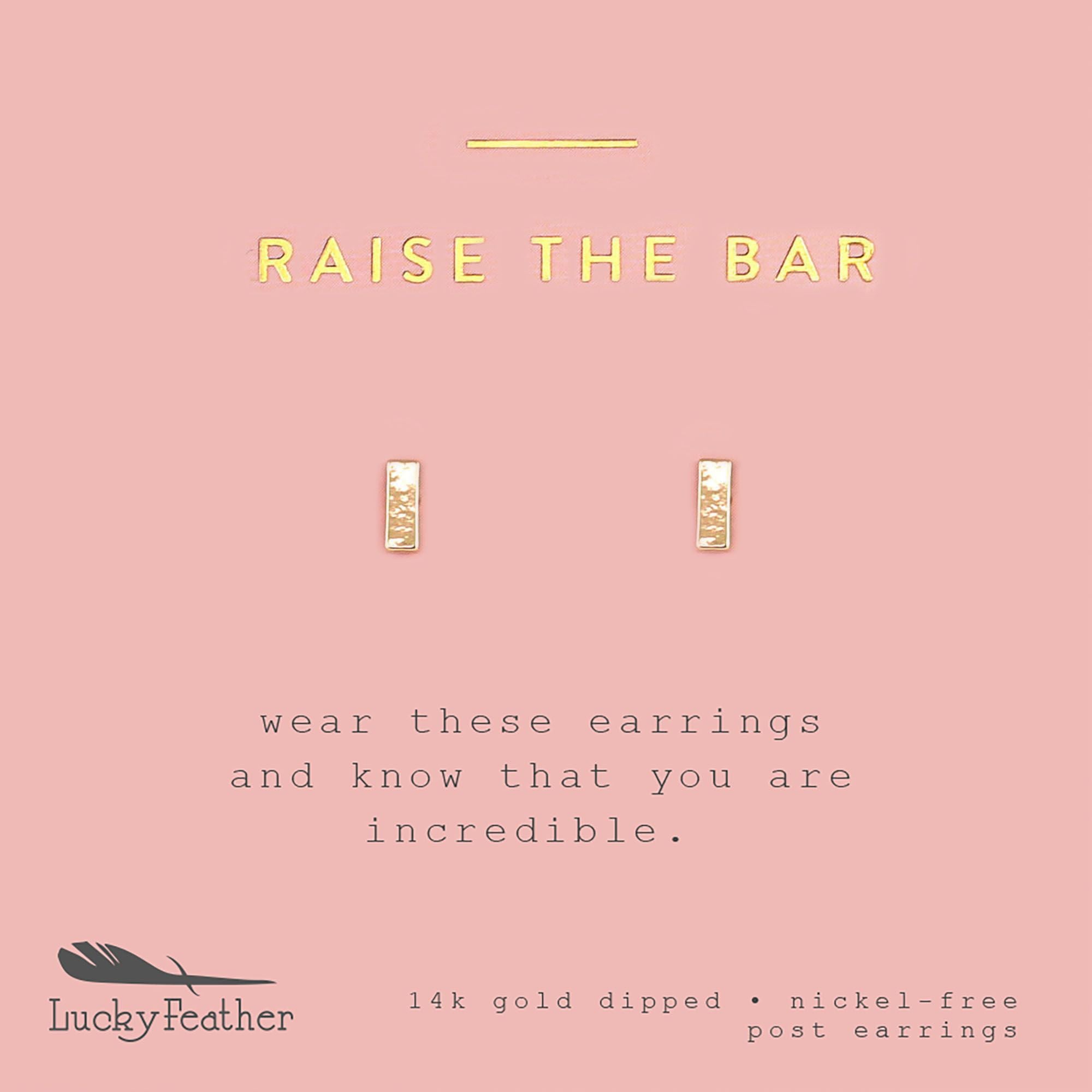 Raise the Bar Gold Earring | Lucky Feather