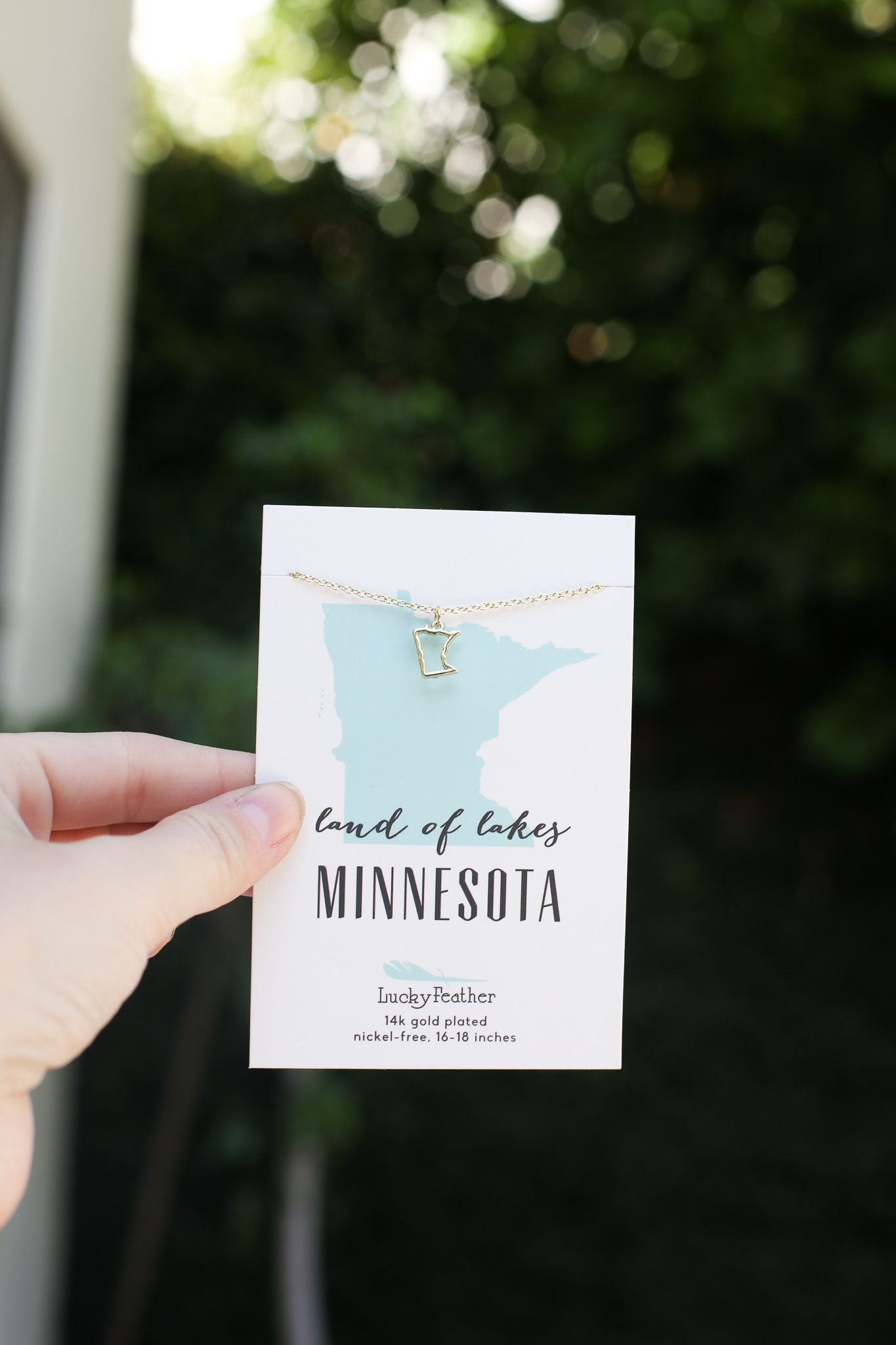 MN State Necklace | Lucky Feather
