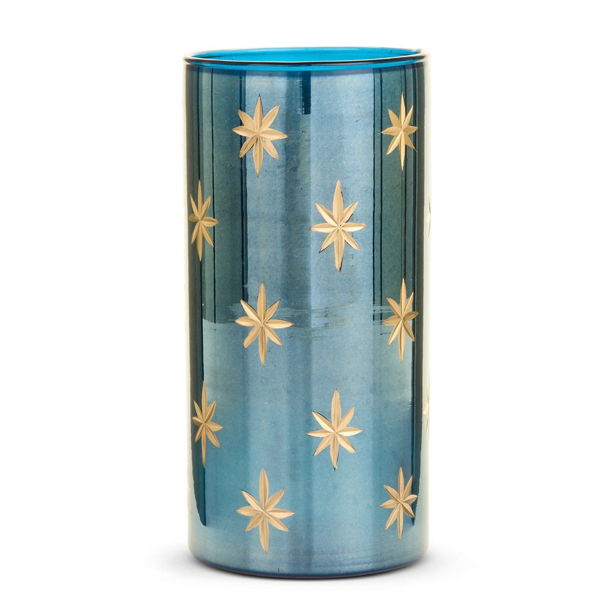 8 Etched Blue Star Container