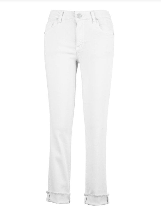 Amy Crop Straight Rollup, White | KUT from the Kloth