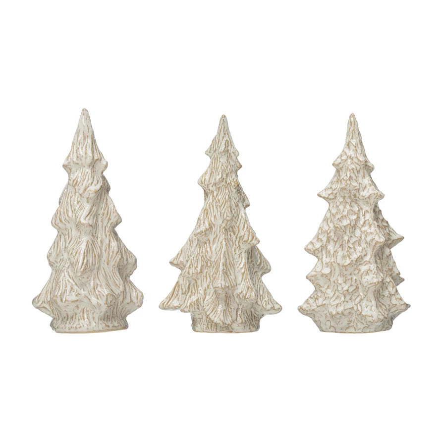 Stoneware Tree Glazed White Asst. 8" | Holiday & Christmas Decor - Clean, Scandi Decorating