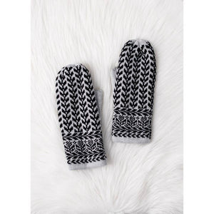 Gray & Black Patterned Mittens | Panache Apparel Co.