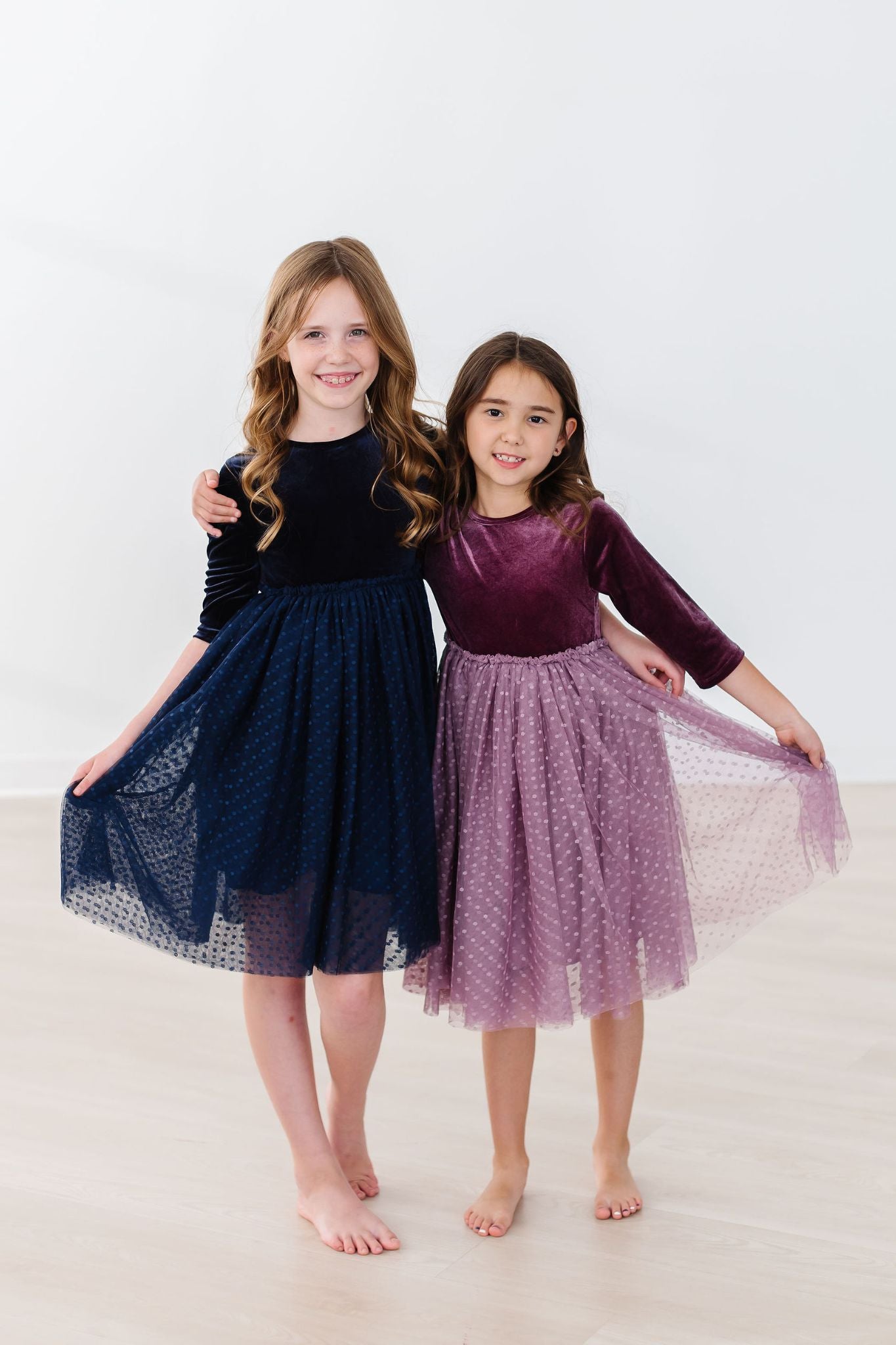 Navy Velvet Dot Tutu Dress | Mila & Rose