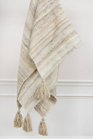 Natural, Brown & Ivory Woven Indoor / Outdoor Throw | Rizzy