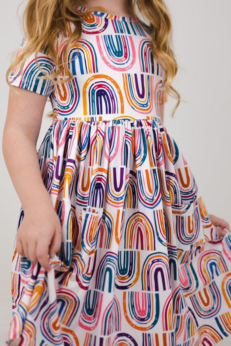 Bright Side Twirl Dress with Pockets, Short Sleeve | Mila & Rose