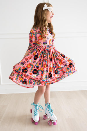 Put Your Records On Twirl Dress, 3/4 Sleeve | Mila & Rose