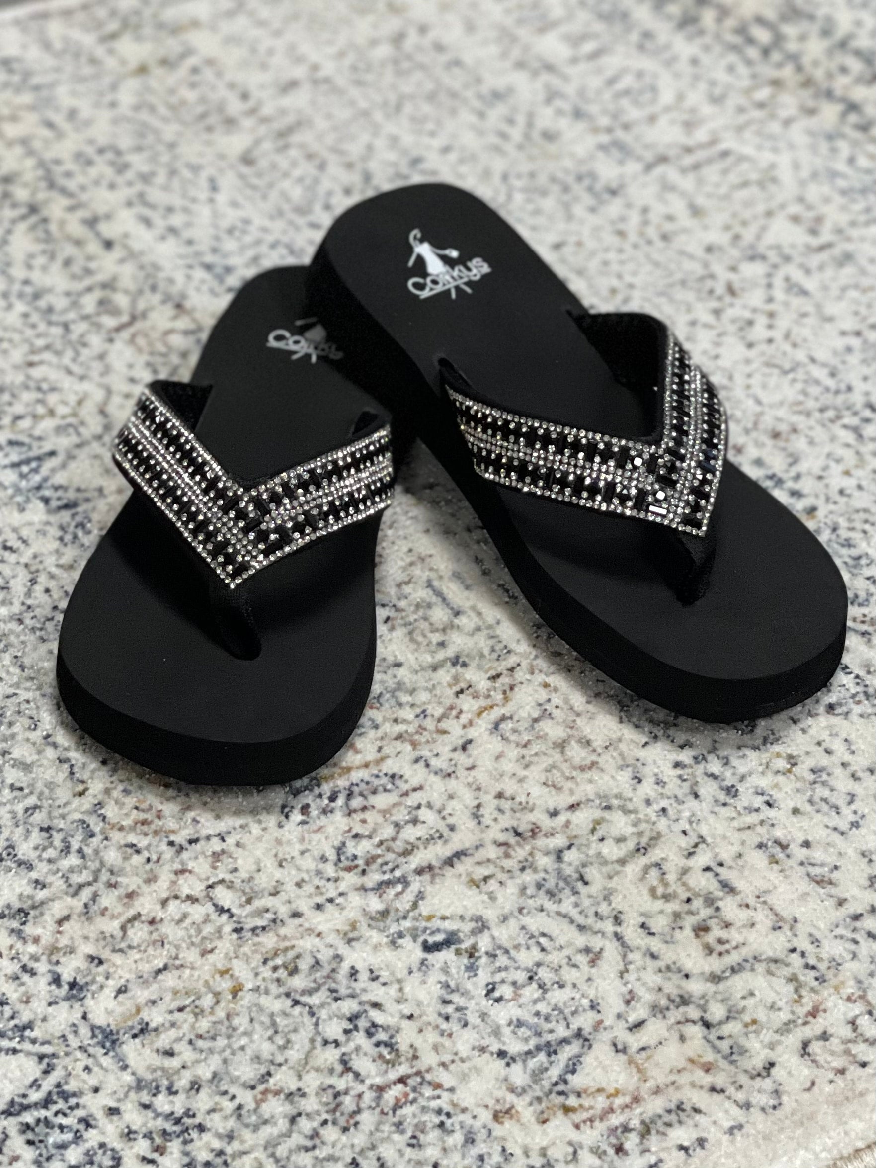 Hibiscus Sandal, Black/Clear | Corkys - SALE