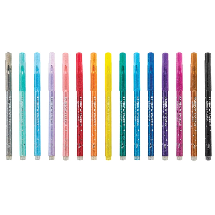 Rainbow Sparkle Glitter Markers, Set of 15 | OOLY