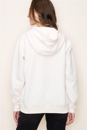 Quilted Hoodie Jacket, Cream | Staccato