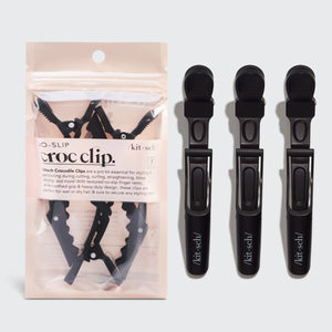 No Slip Crocodile Clips 3 PC Set, Black | KITSCH