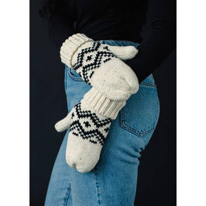 Speckled Cream Patterned Mittens | Panache Apparel Co.