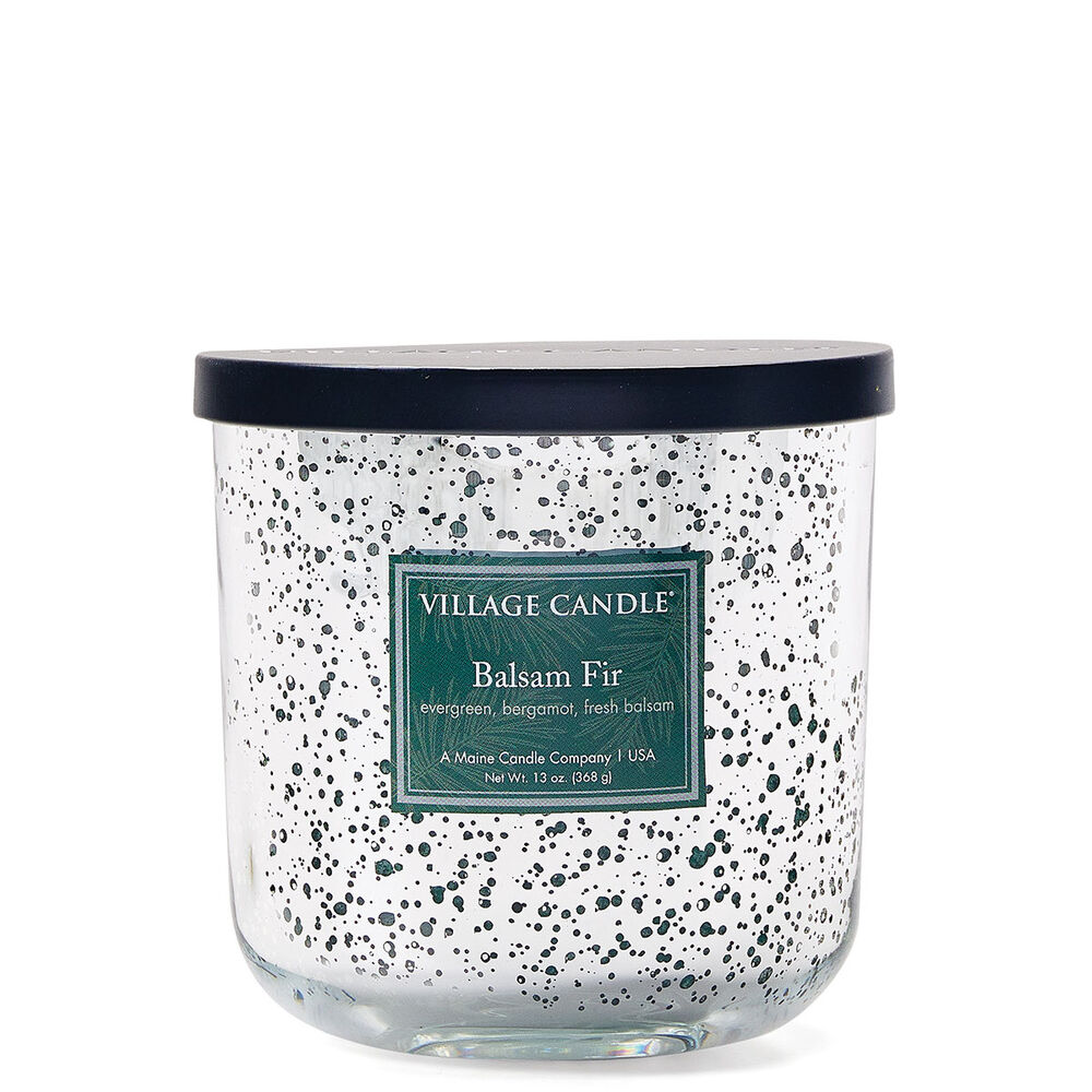 Balsam Fir Candle 13oz, Mercury Glass Black Lid | Village Candle