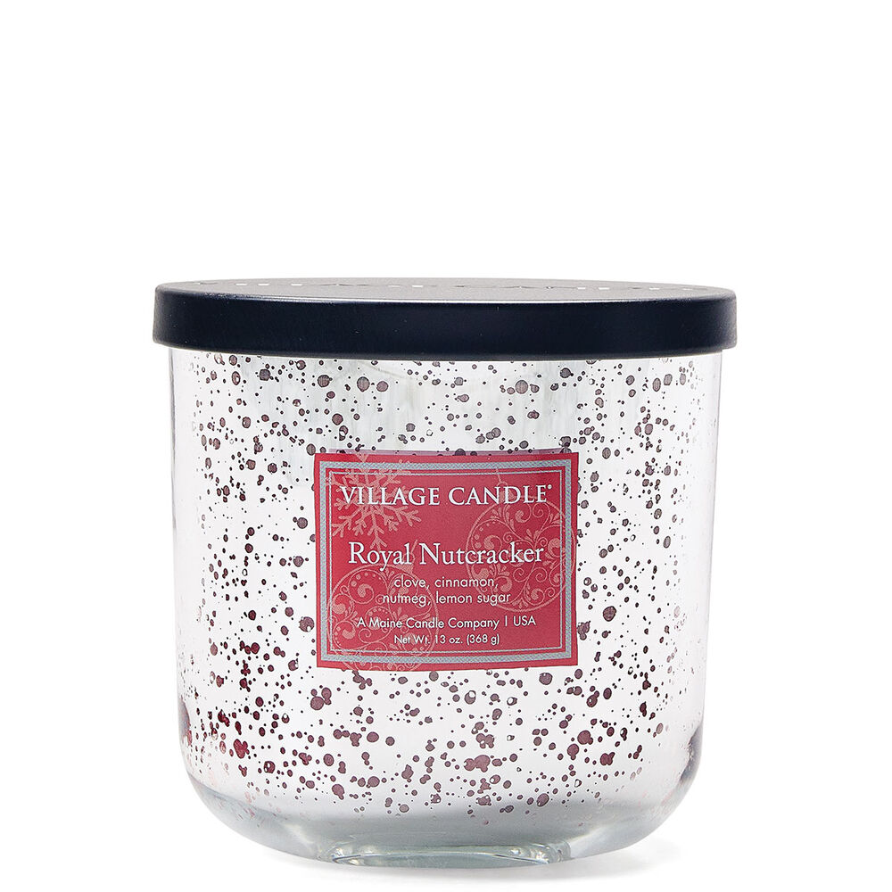 Royal Nutcracker Candle 13oz, Mercury Glass Black Lid | Village Candle