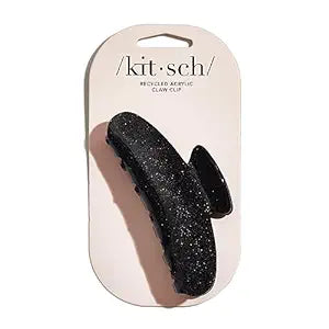 Recycled Plastic Claw Clip 1PC, Black Glitter | KITSCH