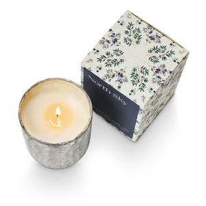 North Sky Small Boxed Crackle Glass Candle | Illume