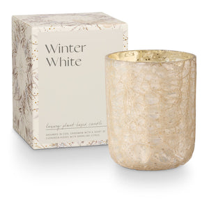 Winter White Small Boxed Crackle Glass Candle | Illume