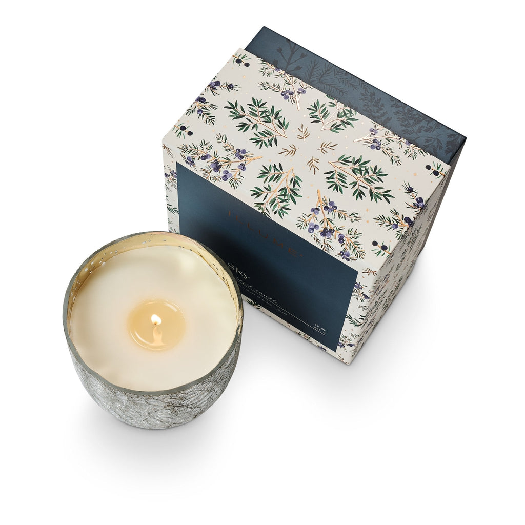 North Sky Large Boxed Crackle Glass Candle | Illume