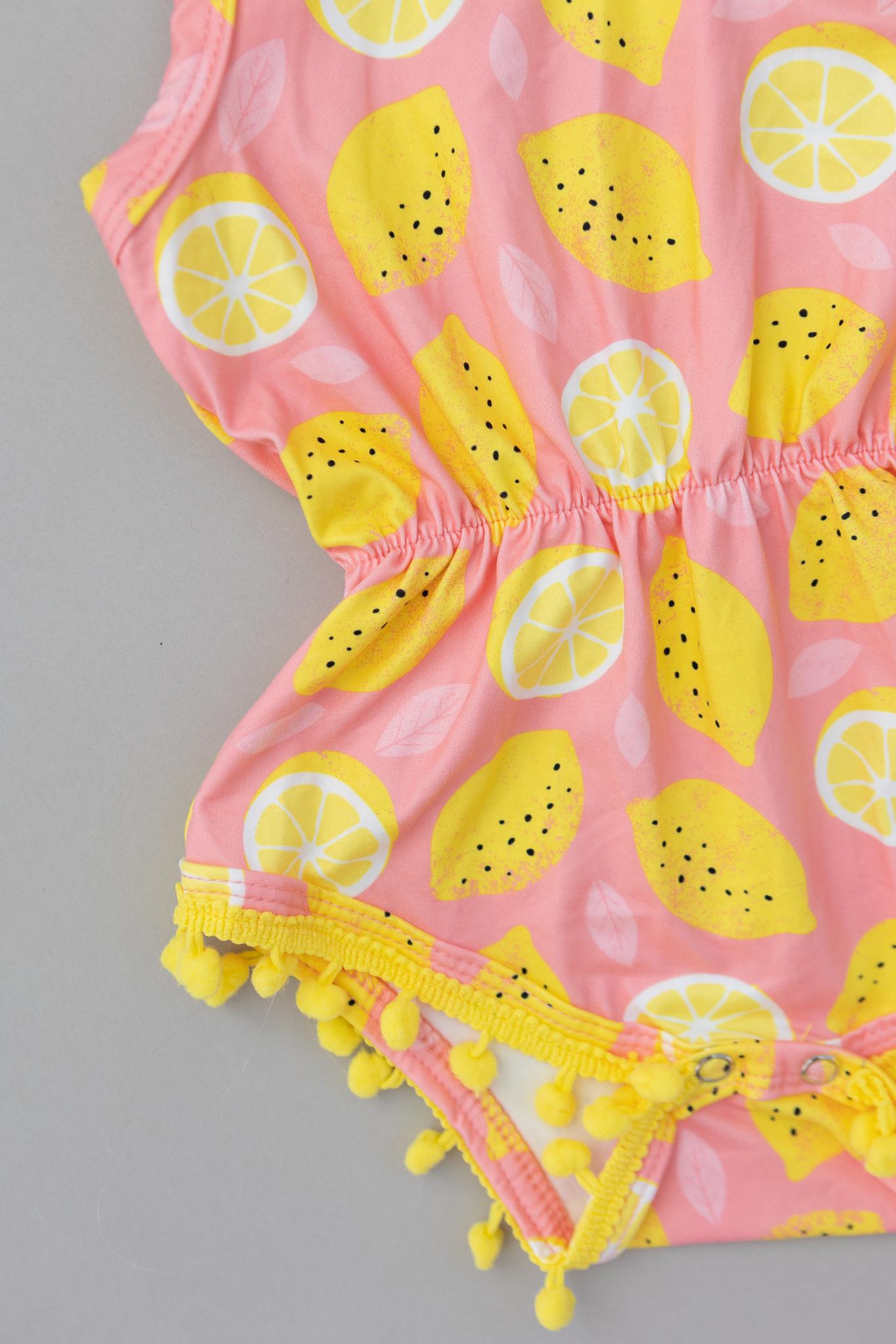 Lemon Squeezy Pom Pom Romper | Mila & Rose