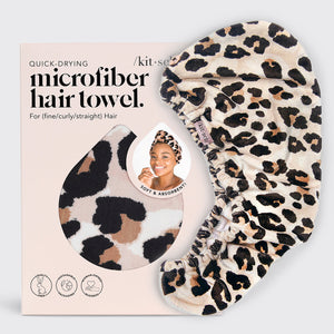 Microfiber Quick Dry Hair Towel, Leopard | KITSCH Hair Care