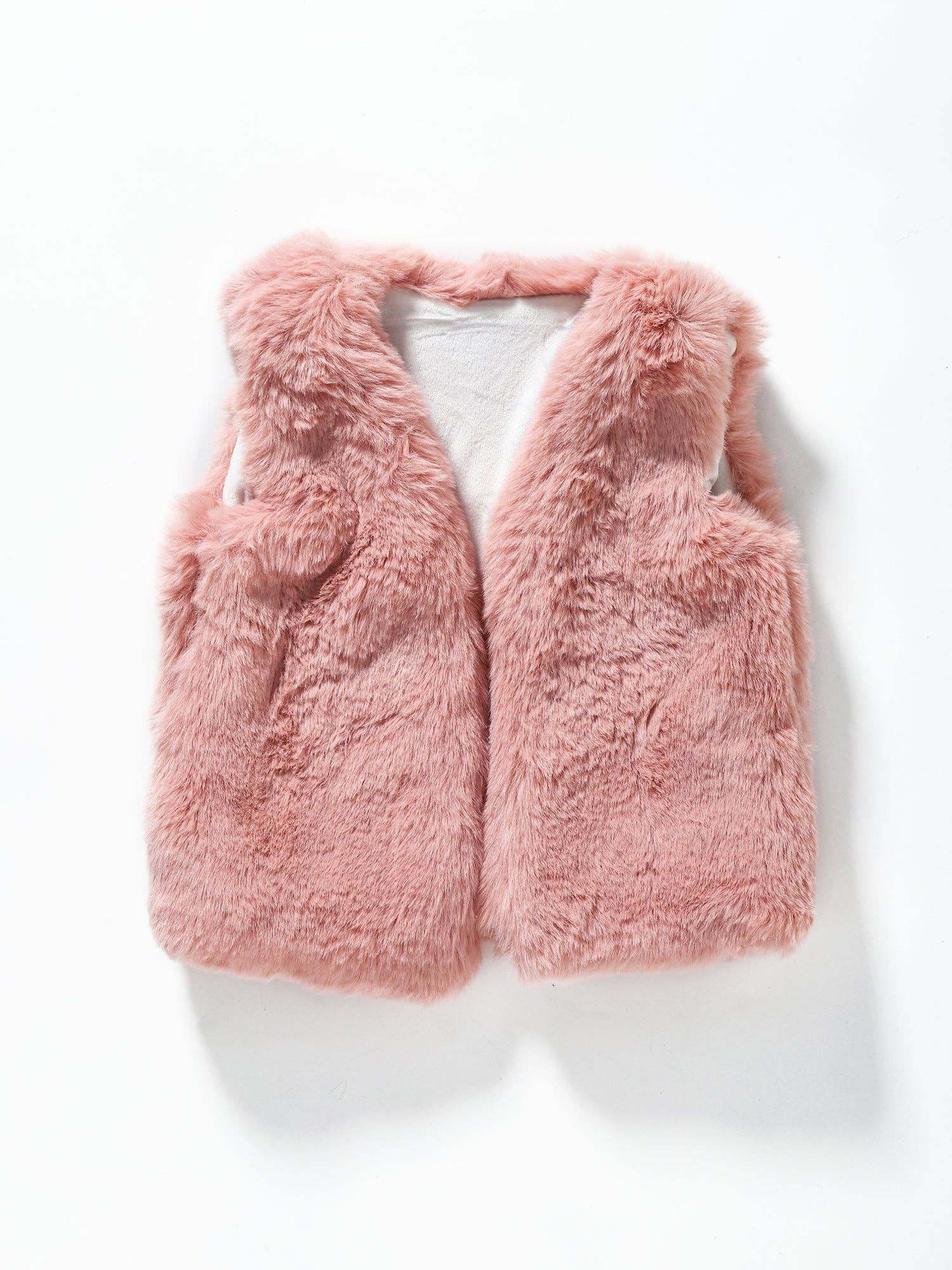 Pink Fur Girls Vest, 7-8T