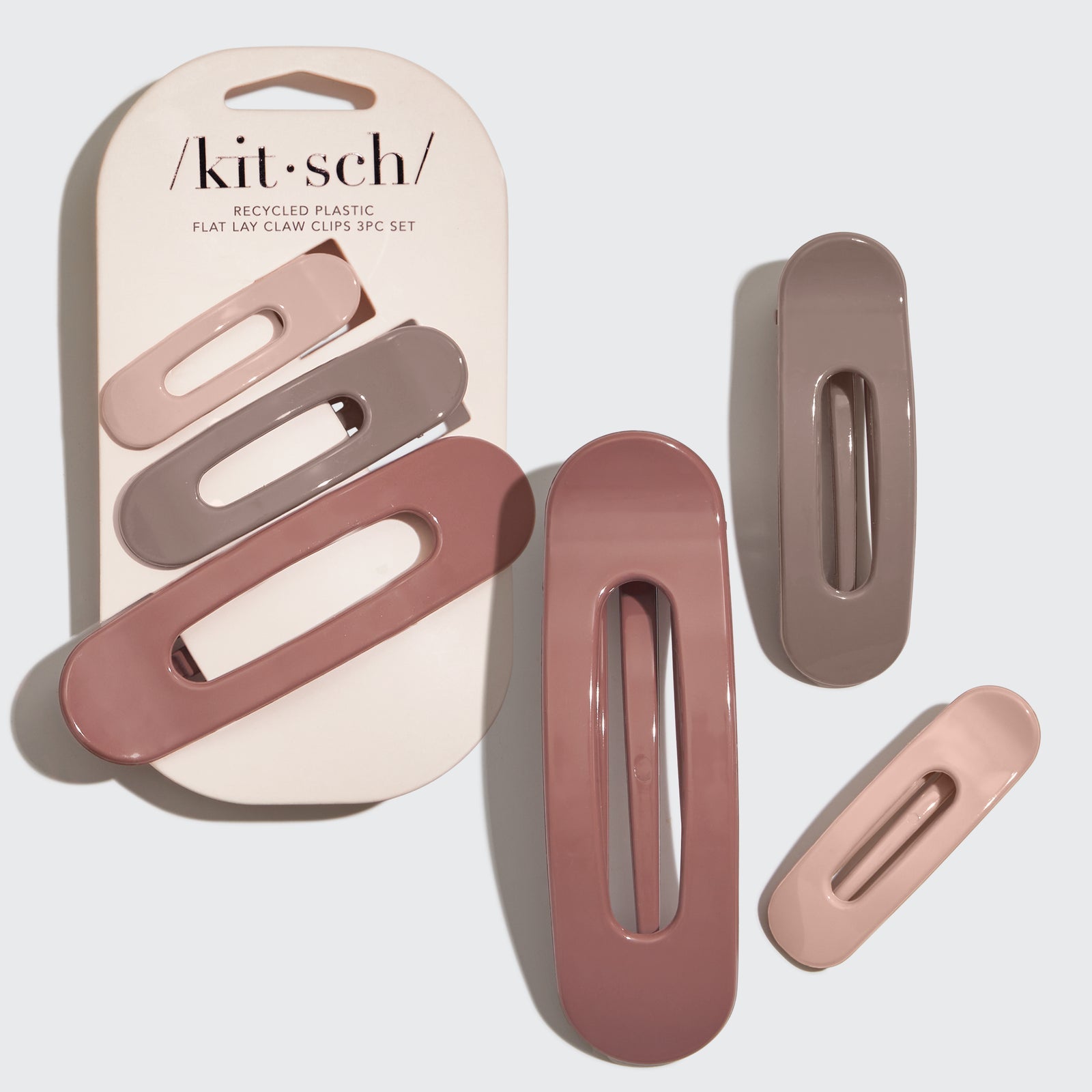 Flat Lay Claw Clips 3PC Set, Terracotta | KITSCH