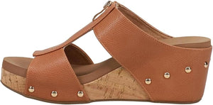 Taboo Wedge Sandal, Cognac | Corkys