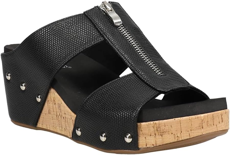 Taboo Wedge Sandal, Black | Corkys