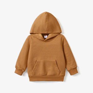 Solid Textured Hoodie, Brown | PatPat