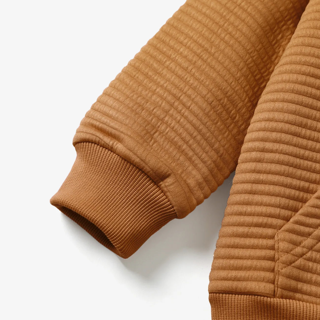 Solid Textured Hoodie, Brown | PatPat