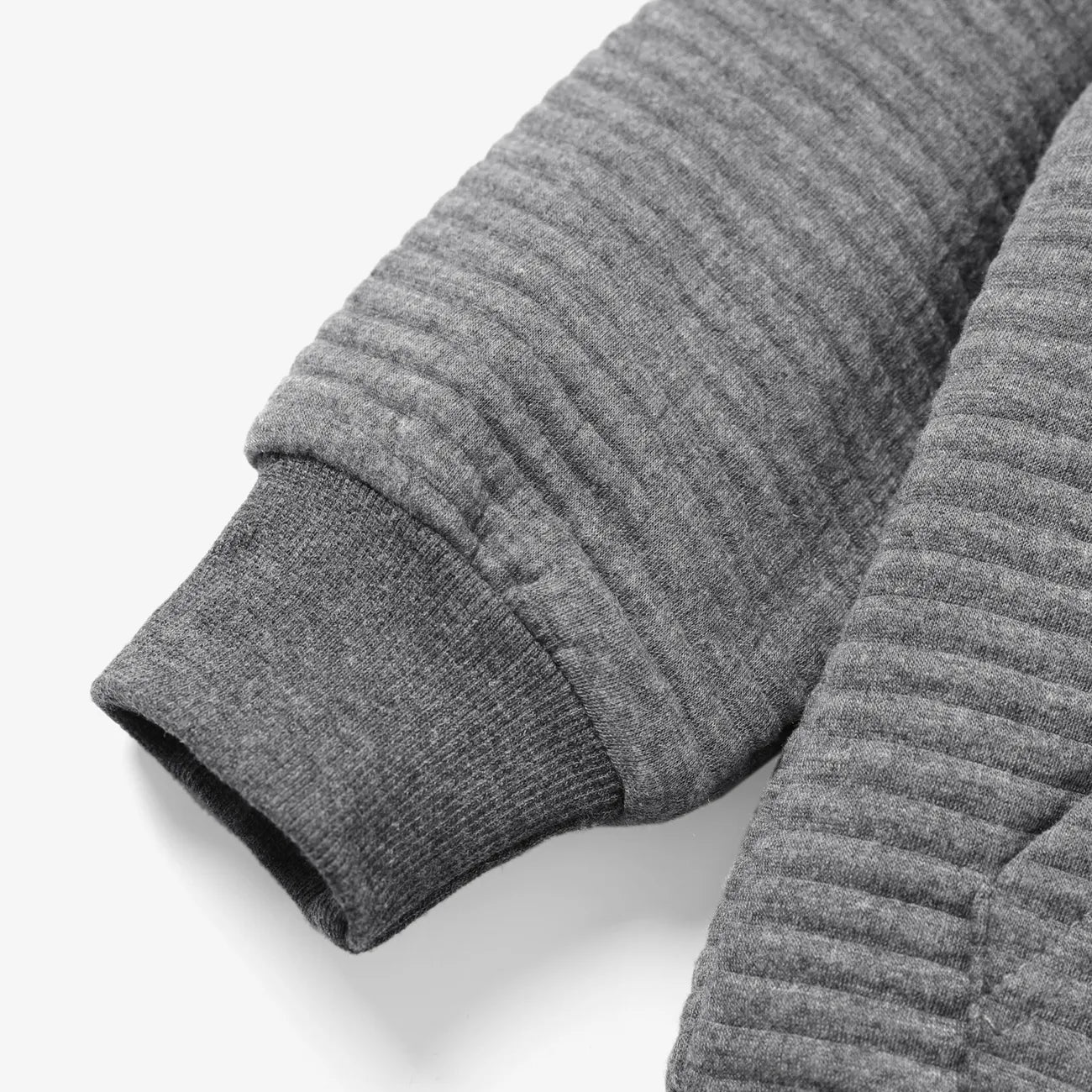 Solid Textured Hoodie, Grey | PatPat