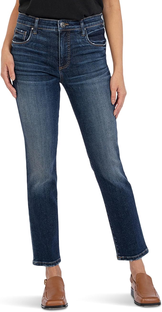 Reese High Rise Straight Ankle Jean, Enchantment | KUT from the Kloth