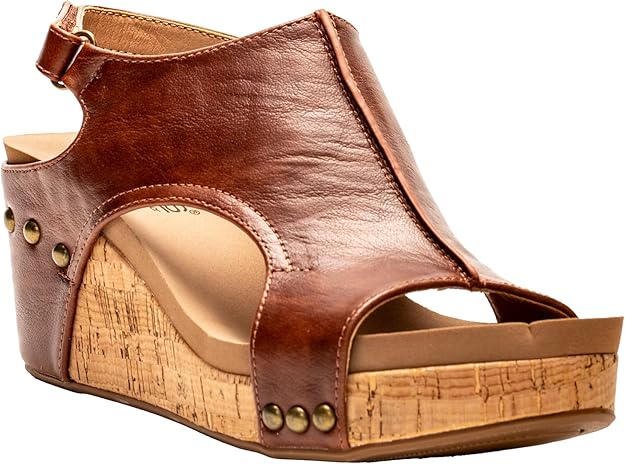 Carley Wedge Sandal, Bourbon | Corkys