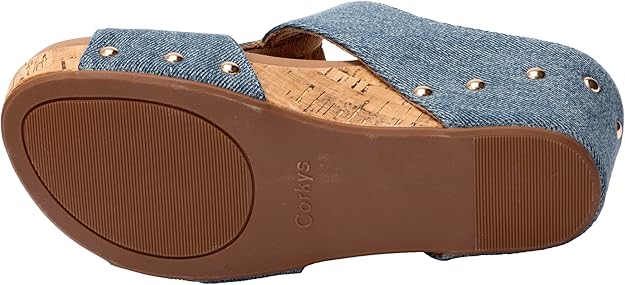 Taboo Wedge Sandal, Blue Denim | Corkys