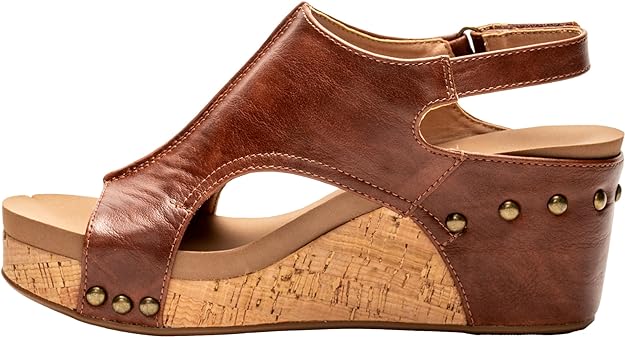 Carley Wedge Sandal, Bourbon | Corkys