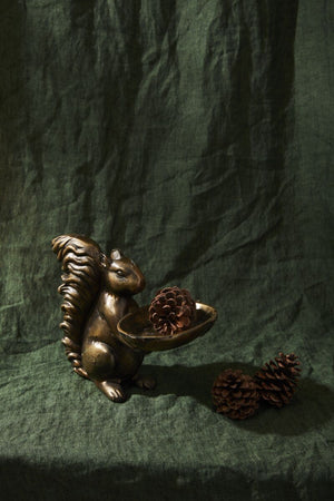 Squirrel Figurine and Bowl