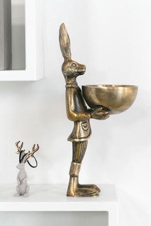 Standing Brass Rabbit & Bowl, Eric | E + E Designs