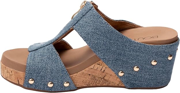 Taboo Wedge Sandal, Blue Denim | Corkys