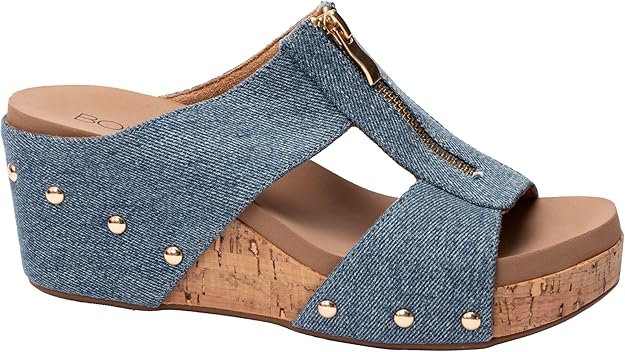 Taboo Wedge Sandal, Blue Denim | Corkys