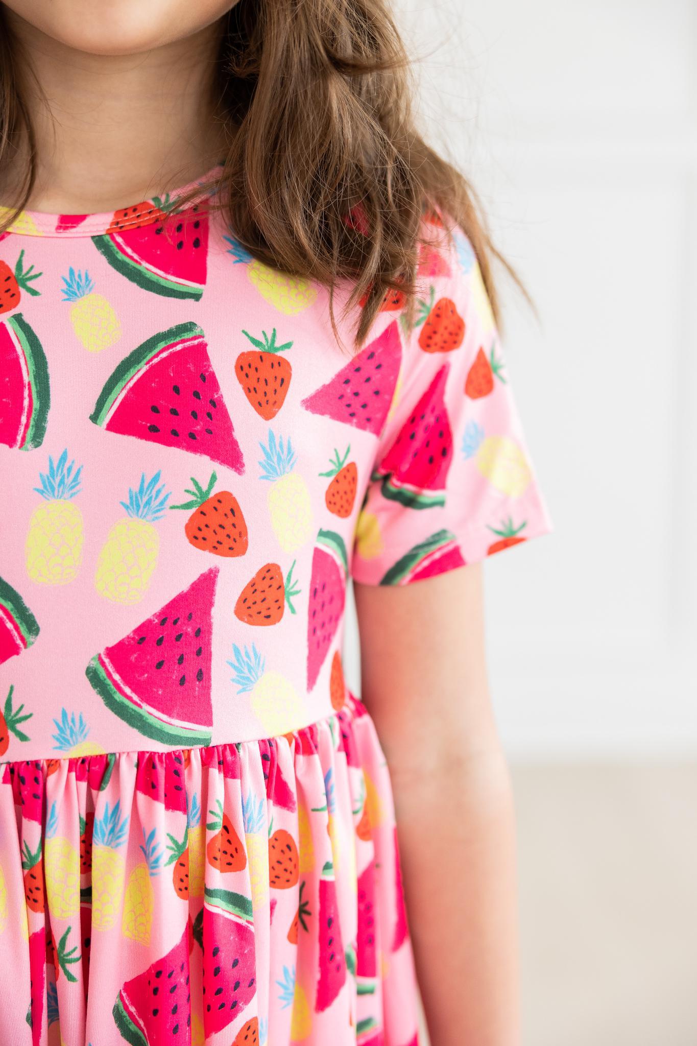 Pocket Twirl Dress, Short Sleeve,  Watermelon Wonder | Mila & Rose