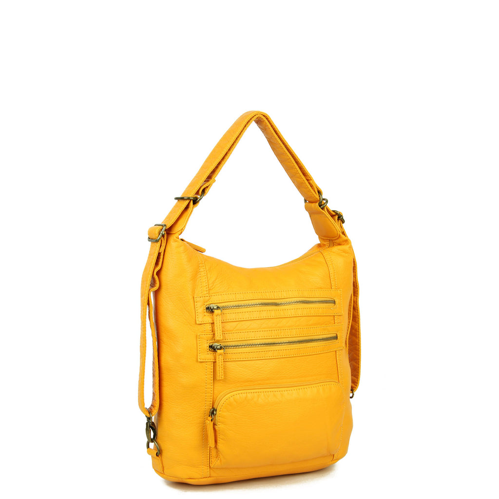 Lisa Convertible Backpack/Crossbody, Mustard | Ampere Creations