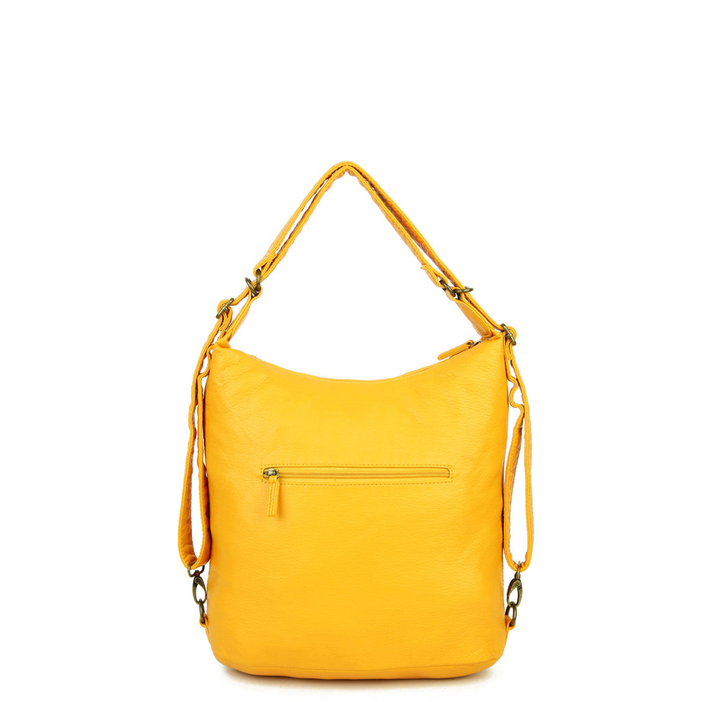 Lisa Convertible Backpack/Crossbody, Mustard | Ampere Creations