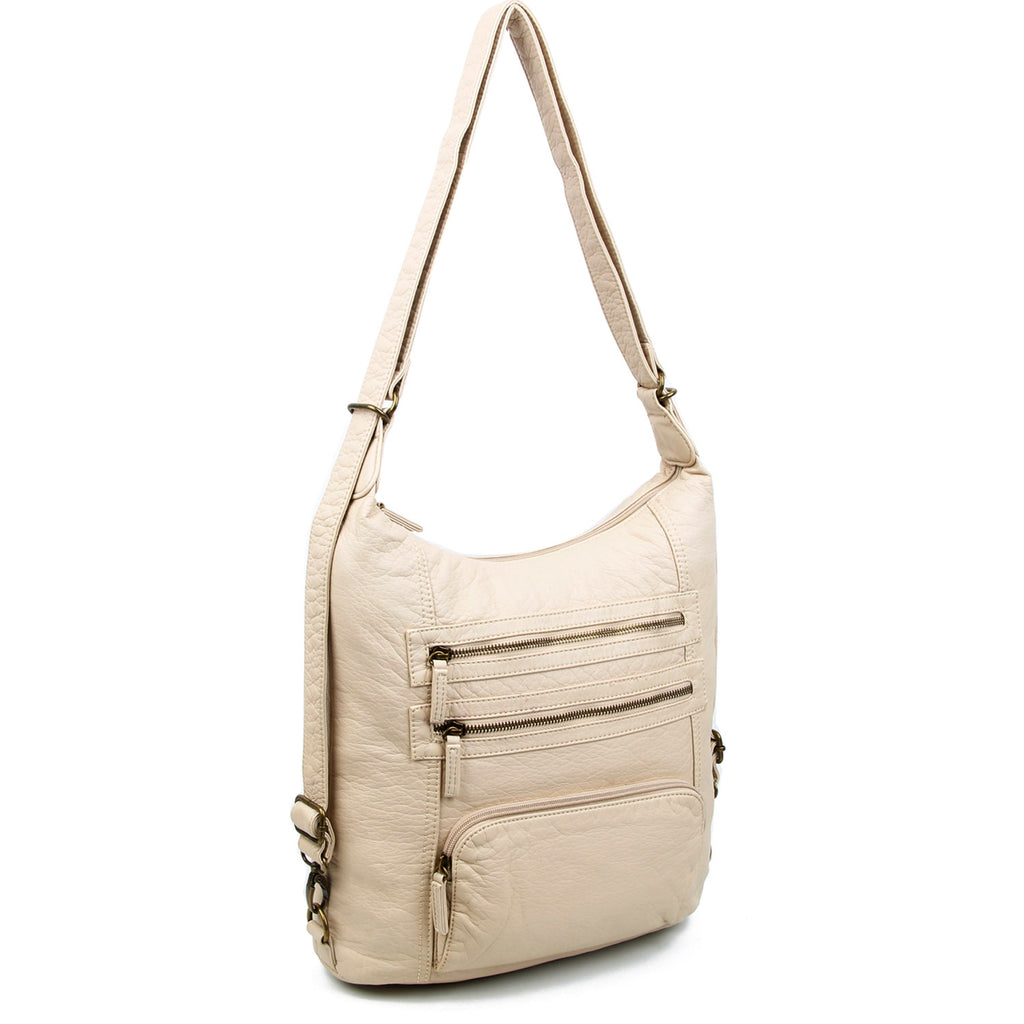 Lisa Convertible Backpack/Crossbody, Taupe | Ampere Creations