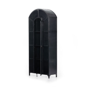 Belmont Cabinet, Black Metal and Glass Arch