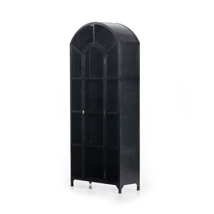 Belmont Cabinet, Black Metal and Glass Arch