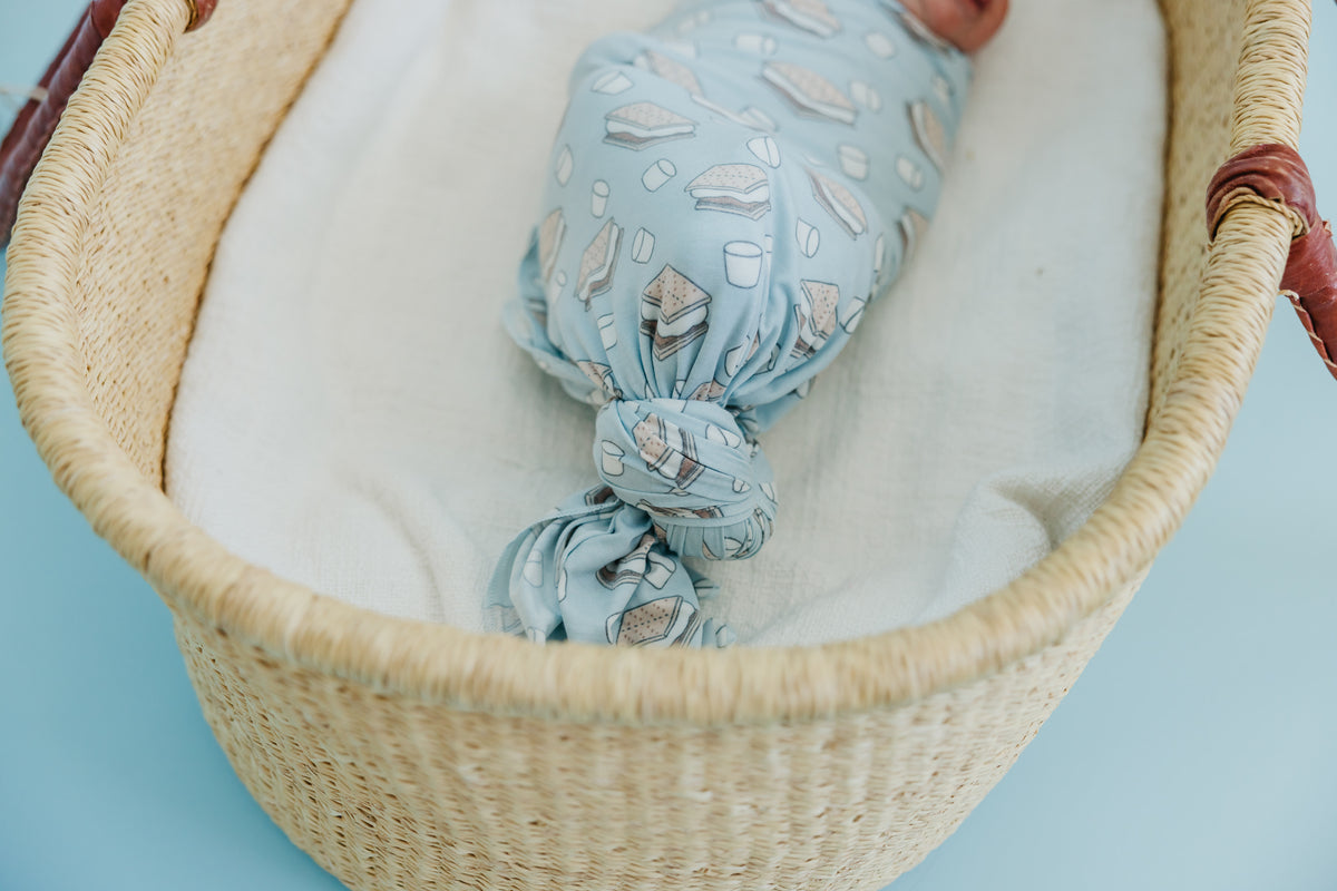 Knit Swaddle Blanket, S'mores | Copper Pearl