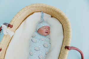 Knit Swaddle Blanket, S'mores | Copper Pearl